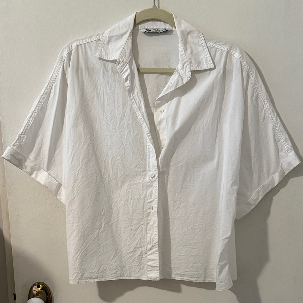 ZARA White Button-Up Shirt